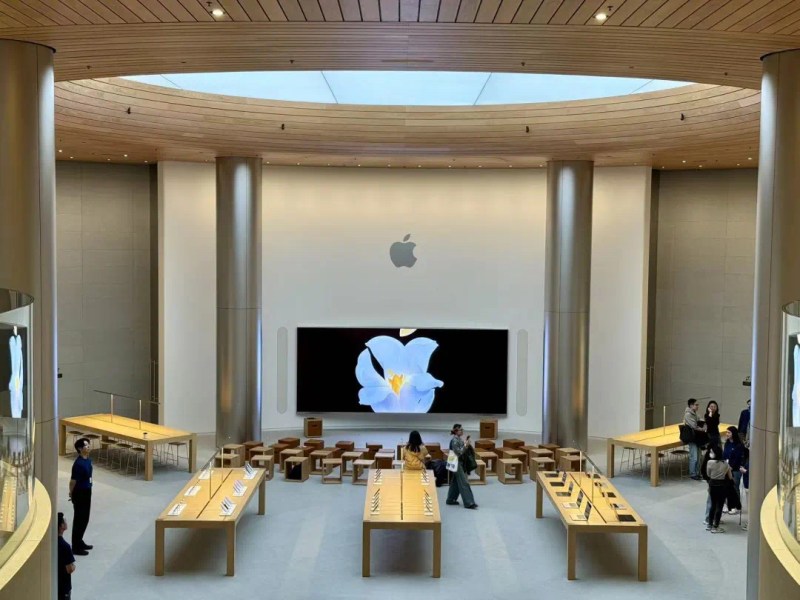 The retail store is the second-largest Apple Store worldwide and the largest in Asia.